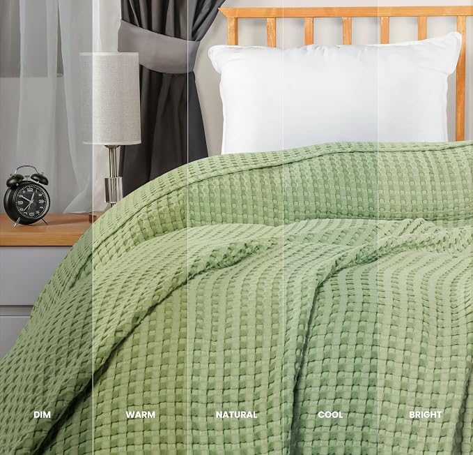 Utopia Bedding 100% Cotton Waffle Weave Blanket Queen Size - Image 5