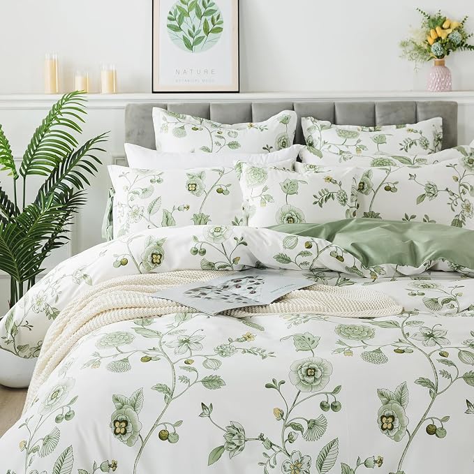FADFAY Twin XL Duvet Cover Set Floral Bedding Set 100% Cotton College Bedding - Image 8