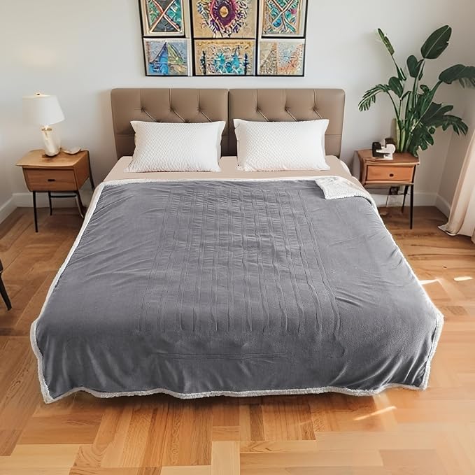 Electric Heated Blanket Full Size 72"x84", Soft Flannel - Image 8