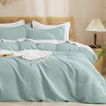 PHF Waffle Weave Duvet Cover Set King Size, No Snagging Ultra Soft Luxury by PHF