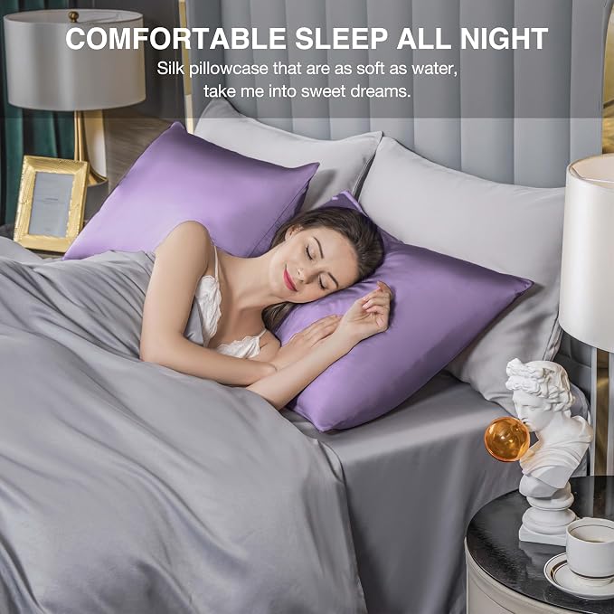 Mulberry Silk Pillowcase for Hair and Skin, Cooling Silk Pillow Case - Image 4