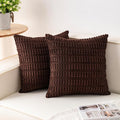 Aegero Pack of 2 Corduroy Decorative Throw Pillow Covers 26x26 InchSoft Striped by Unknown