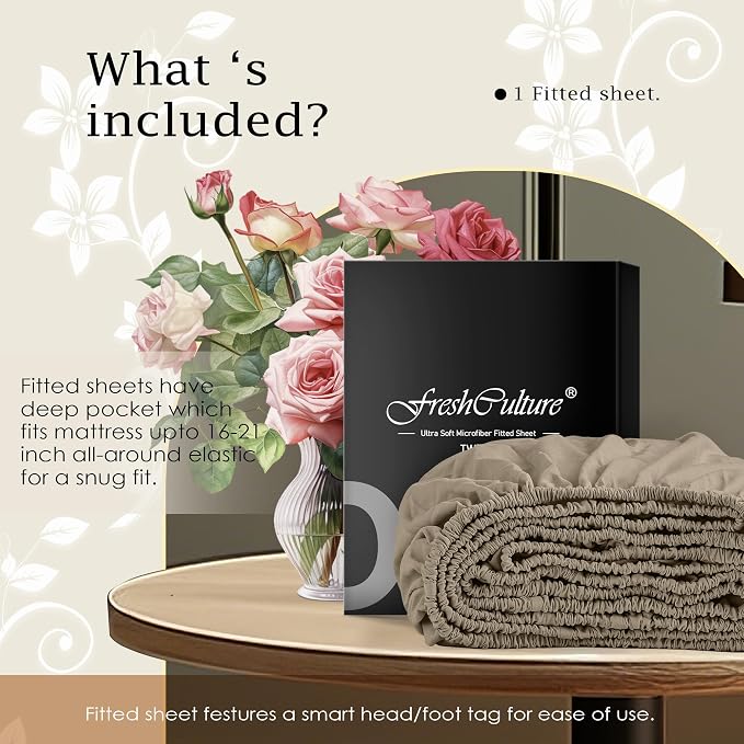 FreshCulture Twin Fitted Sheet Only – Premium Hotel-Quality Fitted Sheet - Image 5