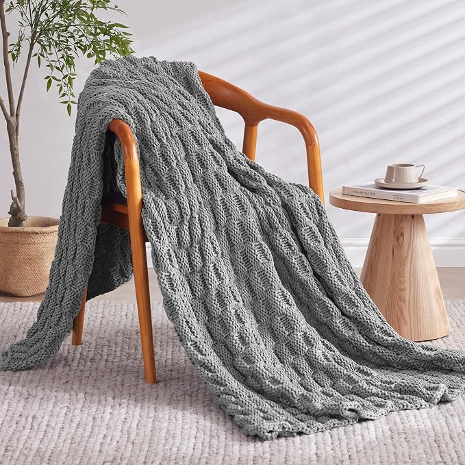 Knitted Weighted Blanket for Adult, No Beads Heavy Blanket 50” x 60'' 5lbs - Image 2