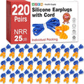 AZEN 220 Pairs Silicone Ear Plugs, Reusable Earplugs by AZEN
