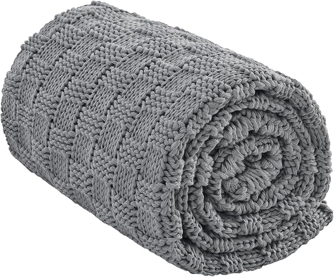 Knitted Weighted Blanket for Adult, No Beads Heavy Blanket 50” x 60'' 5lbs by Unknown