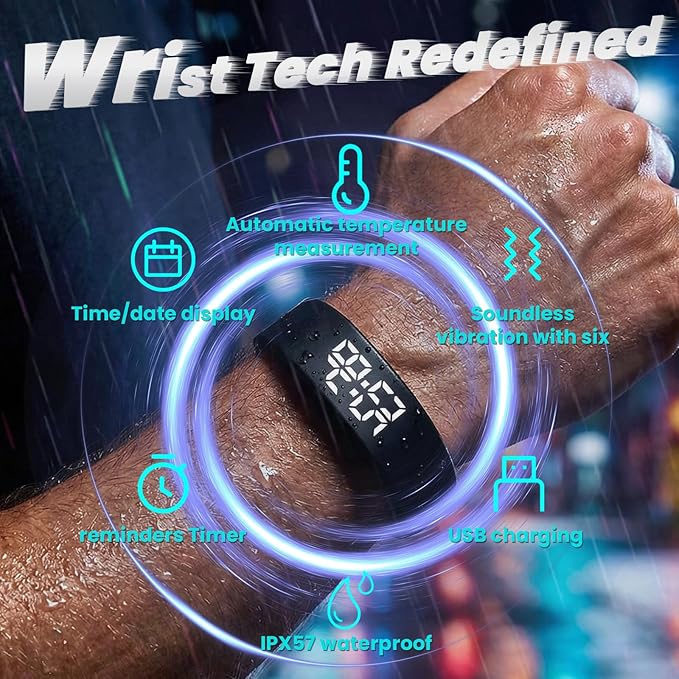 Vibrating Alarm Wristband Wrist Alarm Clock Watch Vibrating Band Vibrates - Image 2