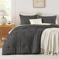 Andency Dark Grey Oversized Super King Plus Comforter Set 128x120, Extra Large by Andency