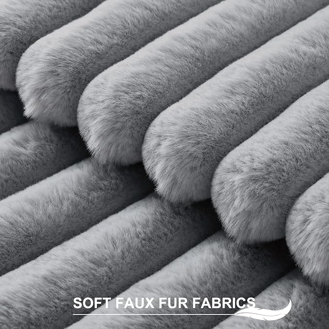 Pallene Faux Fur Plush Throw Pillow Covers 26x26 Set of 2, Luxury Soft Fluffy - Image 2