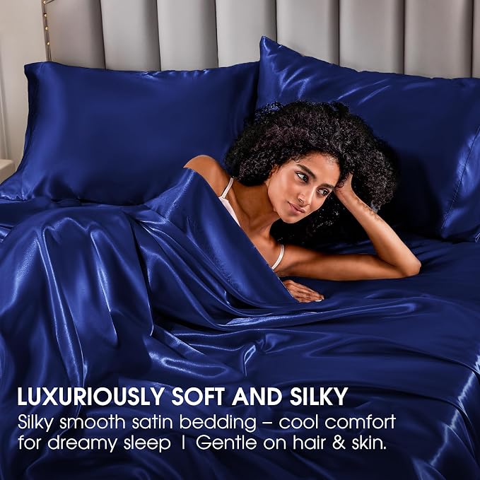 FreshCulture Satin Sheets Twin XL Bed Set - Image 6
