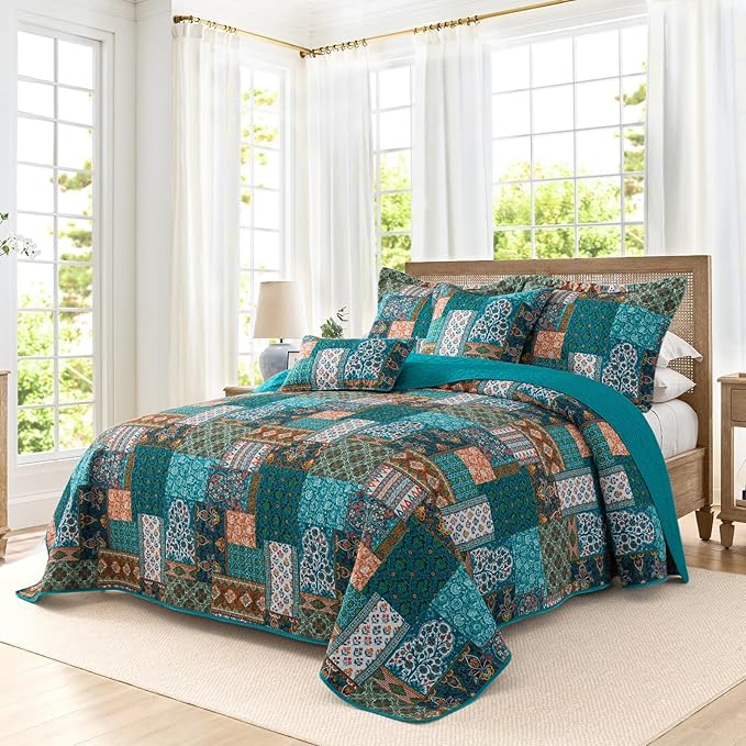 BEDIFANY Cotton Queen Size Quilt Set, Lightweight Bedspread Queen Coverlet - Image 2