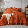 JOLLYVOGUE King Comforter Set, 3 Pieces Seersucker Comforters King Size by JOLLYVOGUE