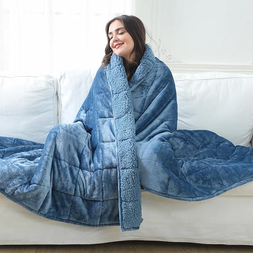 Aemicion Twin Weighted Blanket for Adults, Unicolor Ultra-Soft Fleece Sherpa by Aemicion