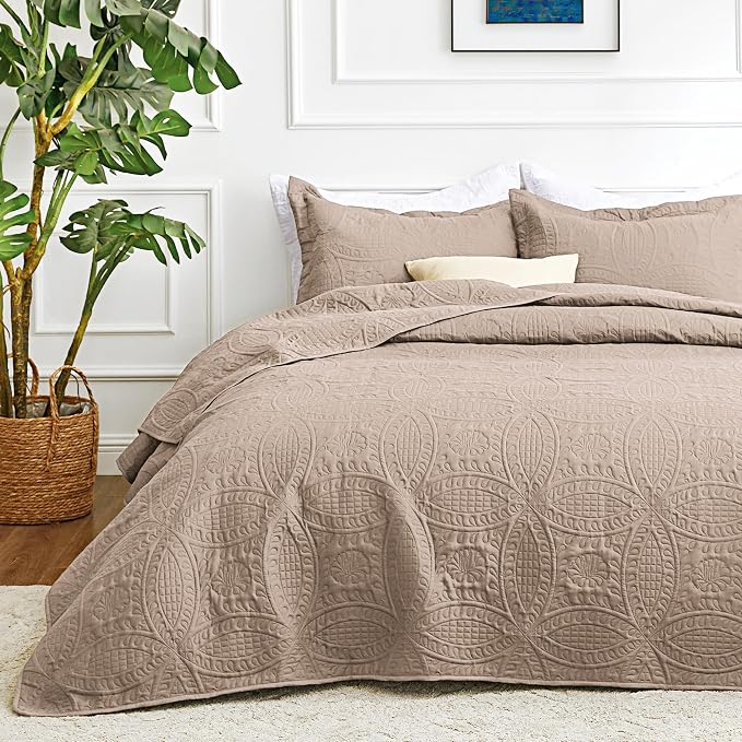 Love's cabin Quilts for Queen Bed Burlwood Bedspreads Bedding Set by Lovescabin