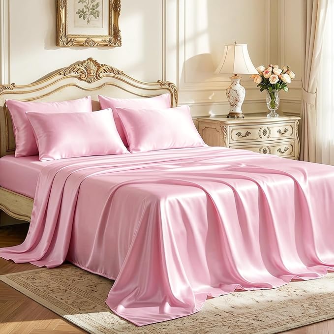 Love's cabin Satin Full Sheets Set by Lovescabin