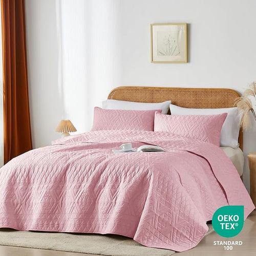 akkialla Full/Queen Quilt Set, Boho Geometric Pattern, Soft All-Season Bedding - Image 2