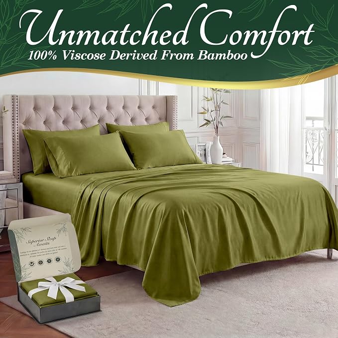 DECOLURE 100% Viscose Derived from Bamboo Sheets California King Size - Image 2