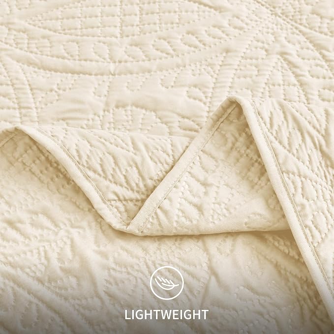 Love's cabin Quilts for Full Bed Beige Bedspread Comforters Bedding Set - Image 6