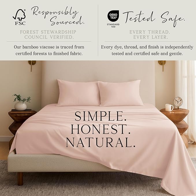 Karissa Mae Cooling Bamboo Viscose Queen Size Pillowcase Set | 100% FSC - Image 4
