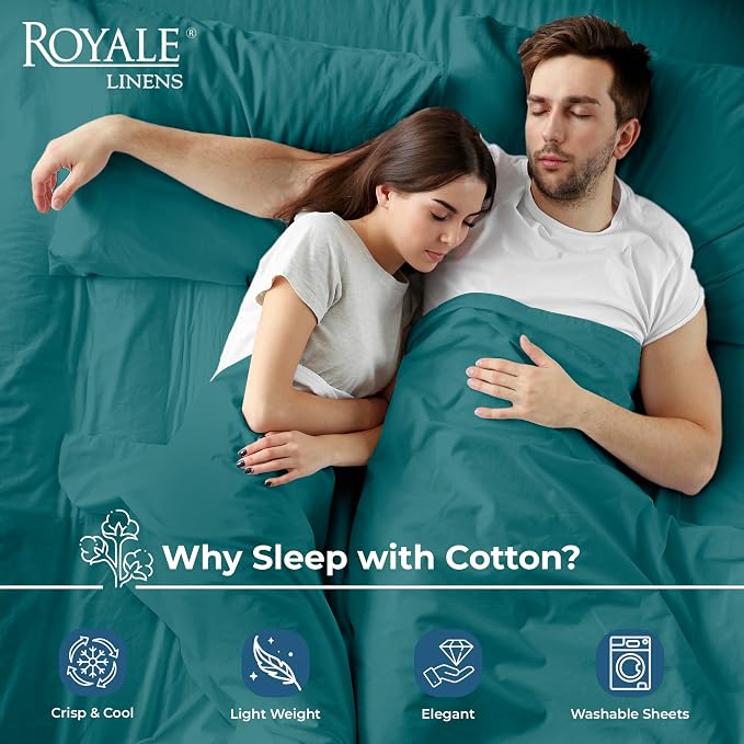Royale Linens 100% Organic Cotton Twin Flat Sheet Only - Image 3