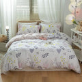 mixinni Garden Style Floral Duvet Cover Queen Size Teenage Girls Flower Leaf by mixinni