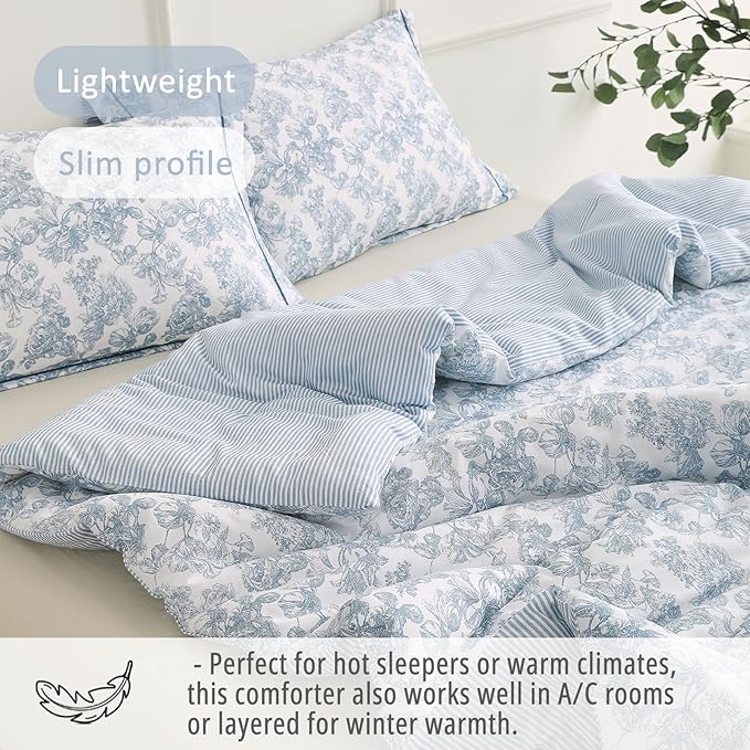 LEMIROE Vintage Cotton Comforter Twin Size 2Pcs - Image 4