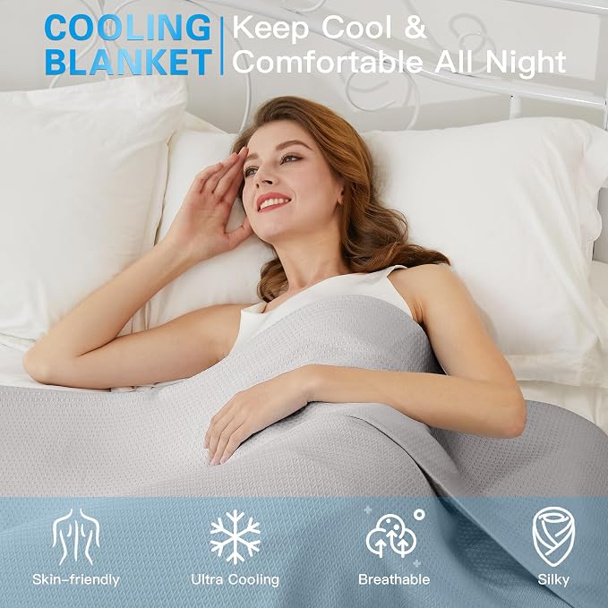 AmyHomie Cooling Blanket, 100% Rayon Derived from Bamboo, Cool Summer Blanket - Image 5