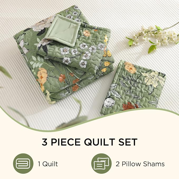 Litanika Floral Green Quilt King Size - Image 8
