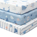 Baby Crib Sheets for Boys and Girls, 3 Pack Toddler Bed Sheets for 52”x28” by FIEMOL