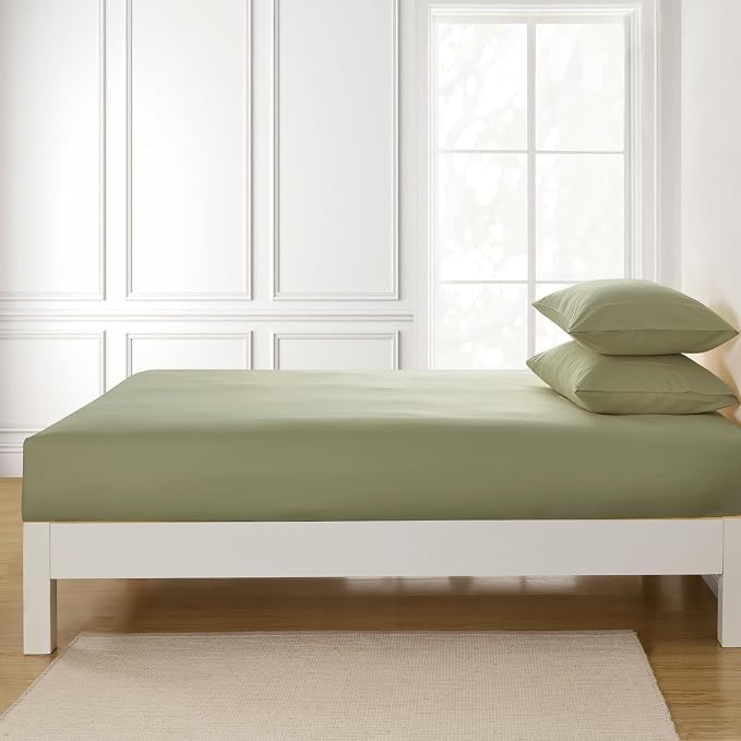 Twin XL Fitted Sheet Only with Full Elastic & Built in Corner Sheet Straps to - Image 4