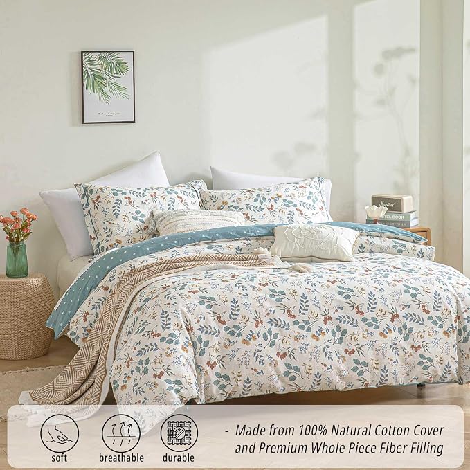 LEMIROE Botanical Cotton Comforter Queen Size - Image 2