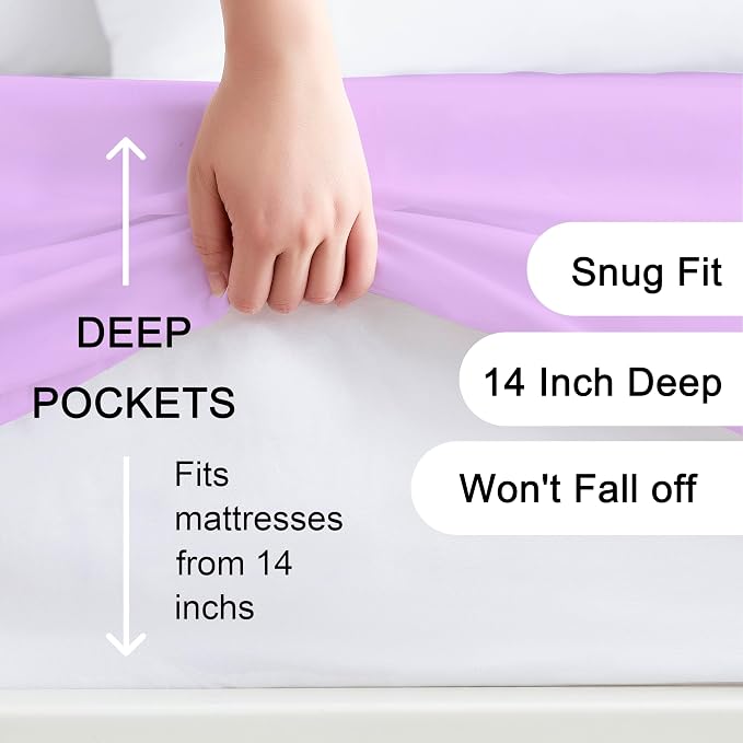 Hotella 100% Microfiber King Size Fitted Sheet Only, Fit - Image 2
