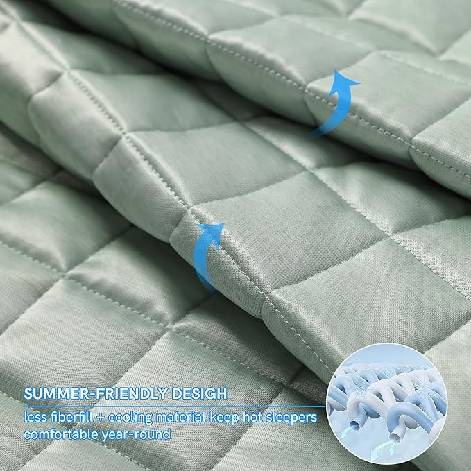 YnM Cooling Weighted Blanket for Adults, 50lbs Heavy Bed Throw Comforter - Image 3