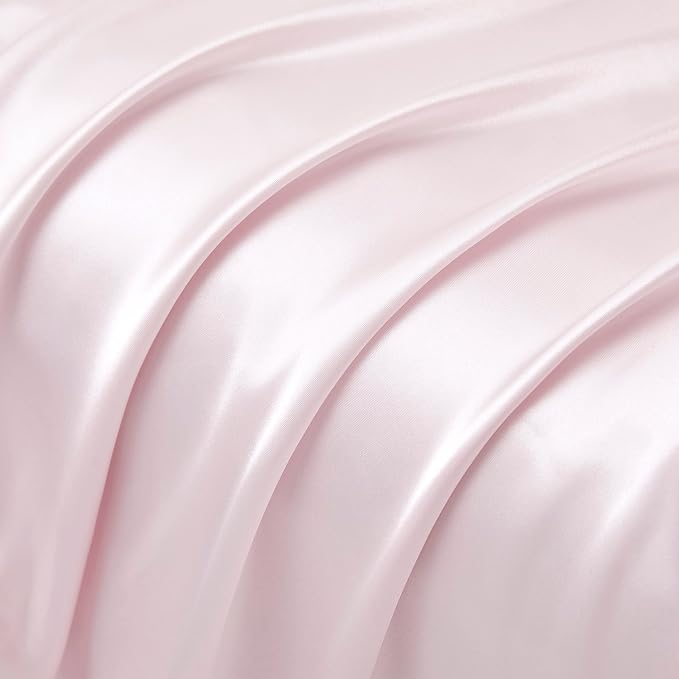 Satin Pillowcases with Zipper （20x36）, King Size Pillowcases Set of 2, Blush - Image 4