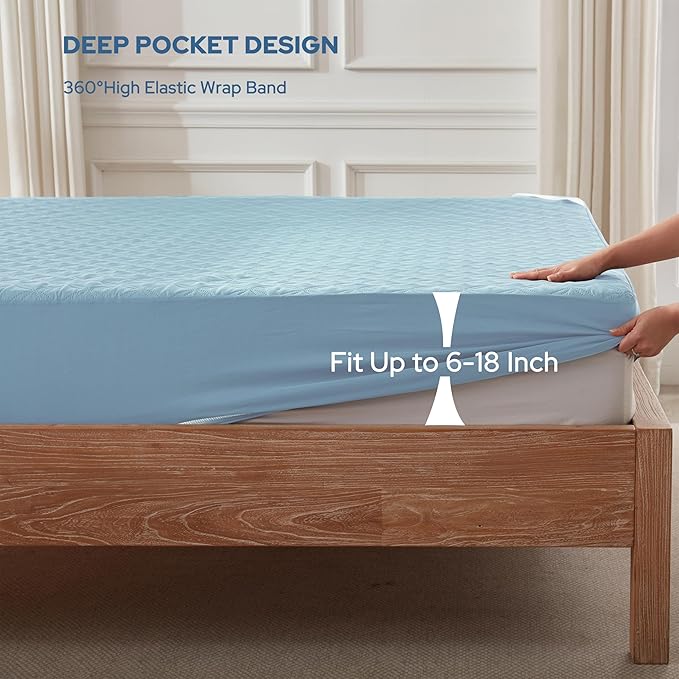 BEDLORE Waterproof Mattress Protector, Twin Size Mattress Pad - Image 4