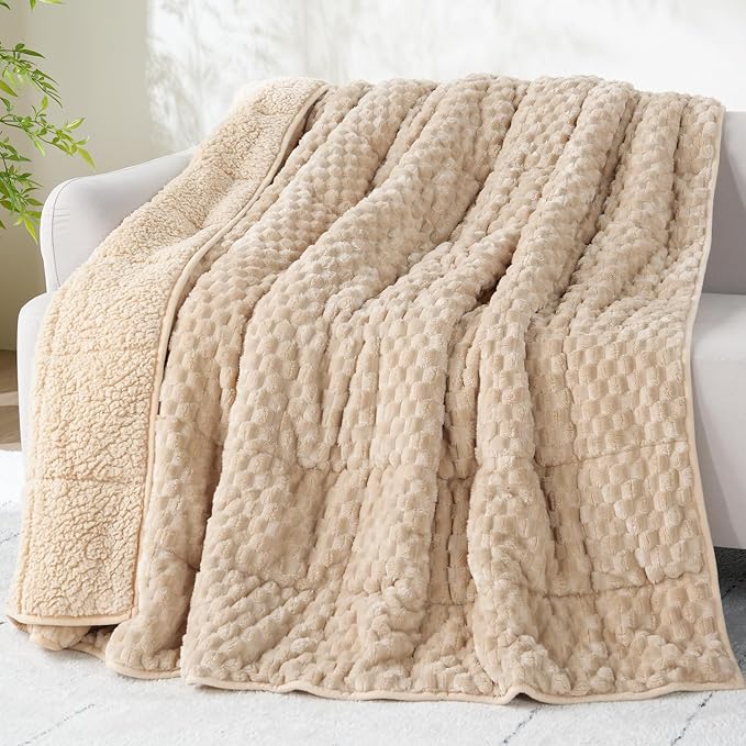 Drewin Weighted Blanket for Adults Queen Size 15lbs, Soft Fuzzy Turtleback by Home