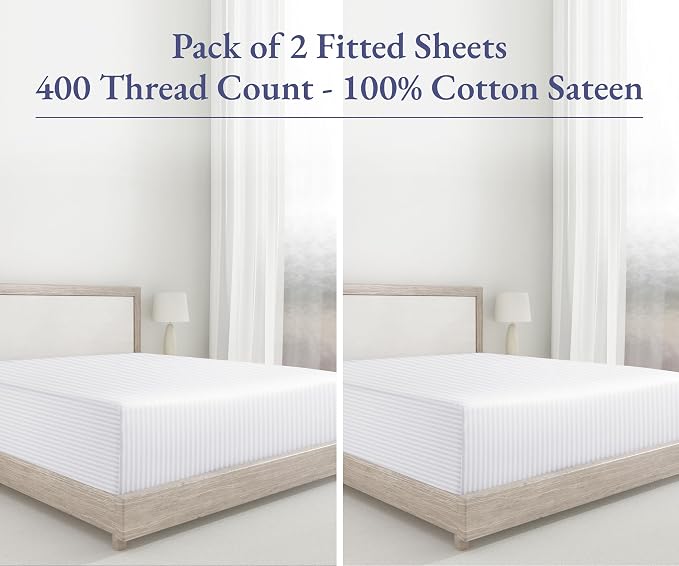 California Design Den 2-Pack King Size Fitted Sheets Only - Image 5