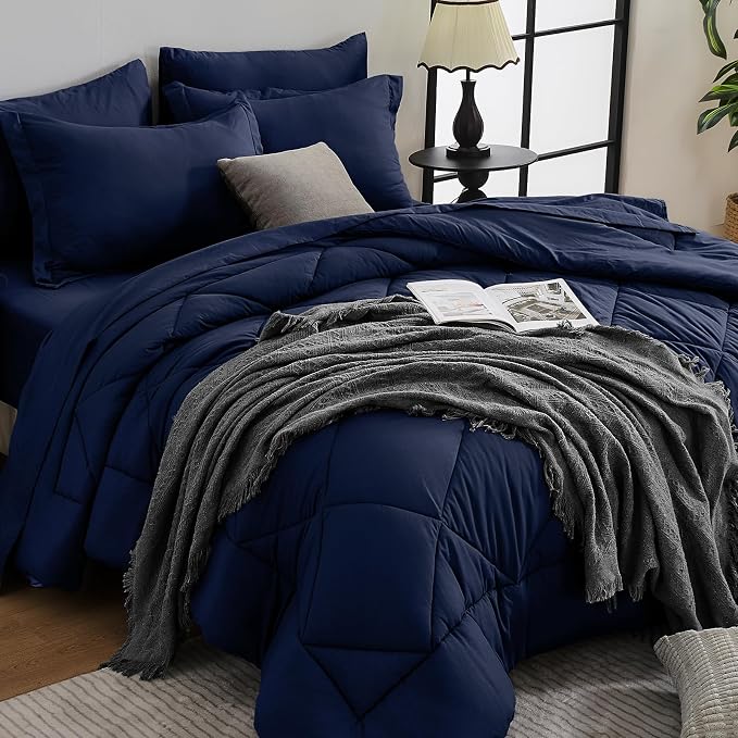 HEVUMYI Navy Blue Full Comforter Set by HEVUMYI