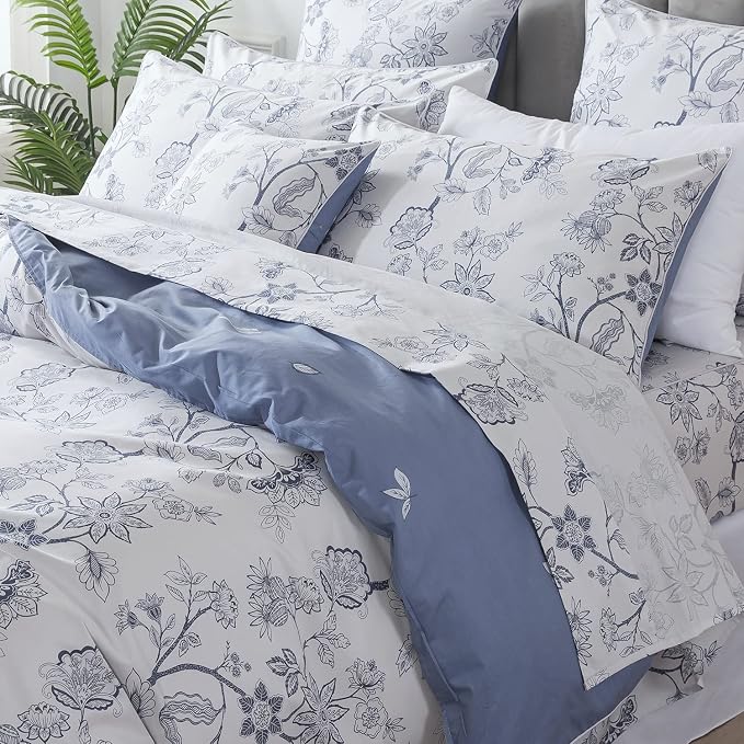 FADFAY Duvet Cover Set King/Cal King Floral Bedding Percale Cotton 600 TC - Image 8