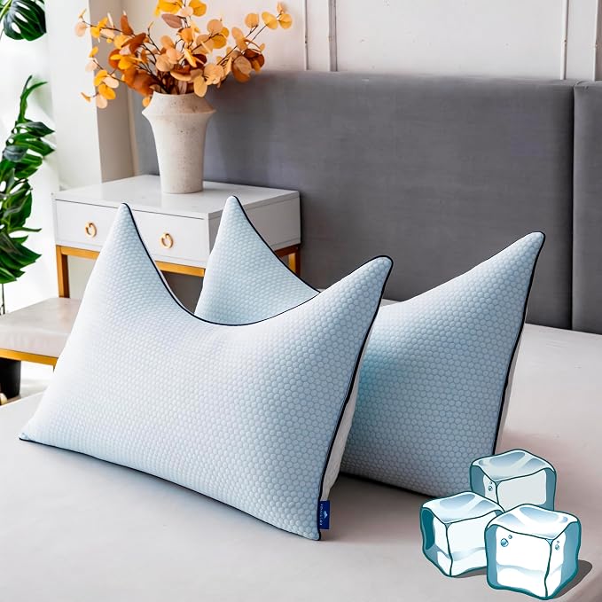 Cooling Pillow King Size Set of 2, Shredded Memory Foam Adjustable Loft by Unknown