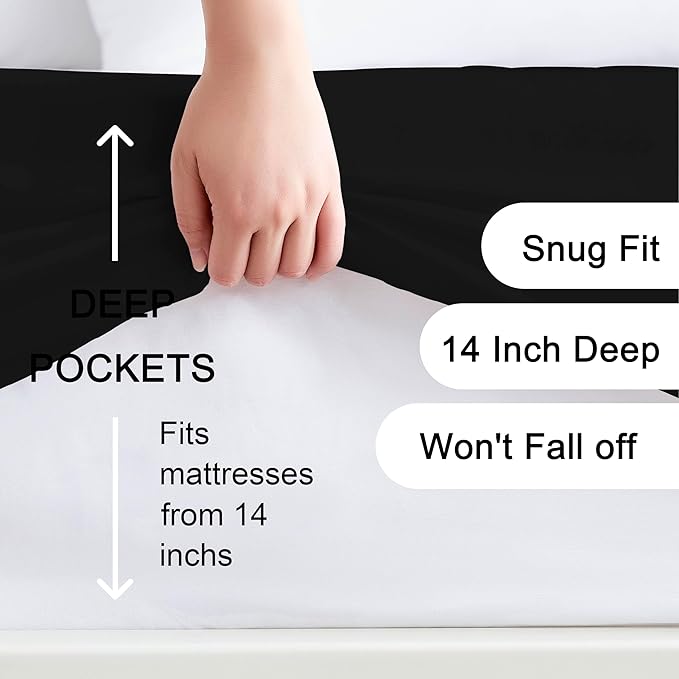 Hotella 100% Microfiber California King Size Fitted Sheet Only, 72x84 inches - Image 2