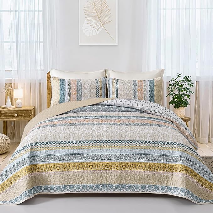WONGS BEDDING Boho Quilt Set Twin Size by WONGSBEDDING