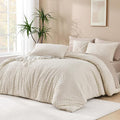 Andency King Size Comforter Set Beige, 3 Pieces Boho King Bedding Comforter Set by Andency