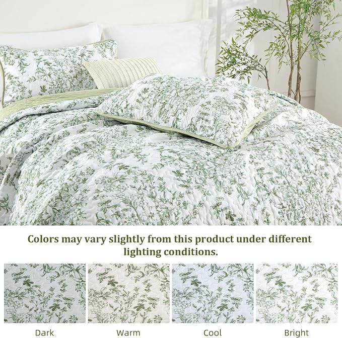 WONGS BEDDING Quilt Full Size, Sage Green Quilt Bedding Set - Image 6