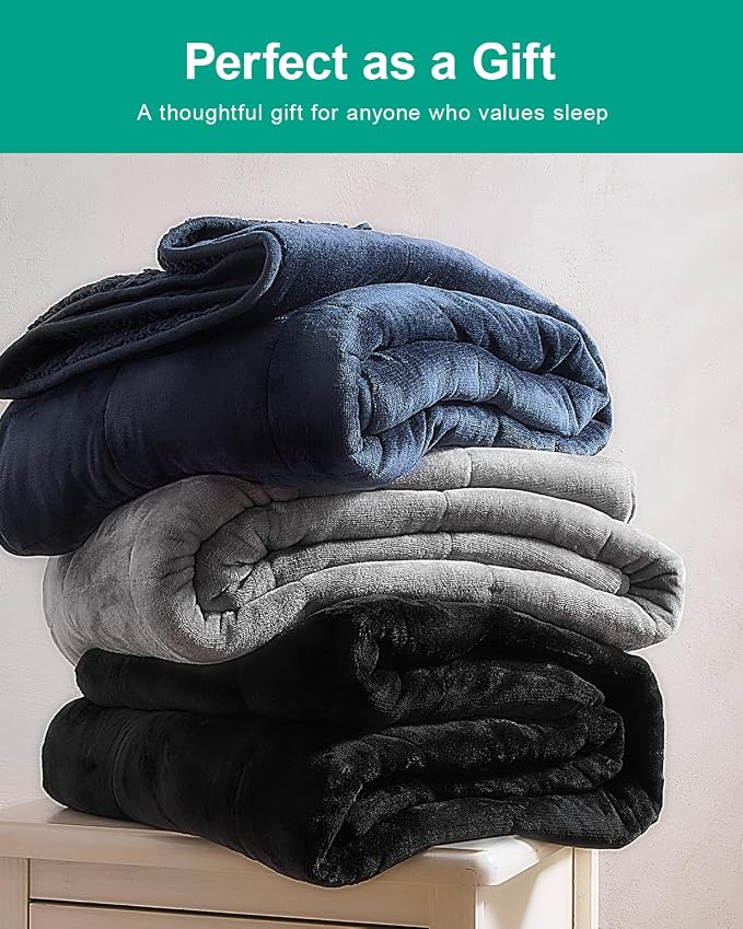 Super Fuzzy Soft Sherpa Fleece Weighted Blanket, 12 lbs Dual Sided Fluffy Heavy - Image 5