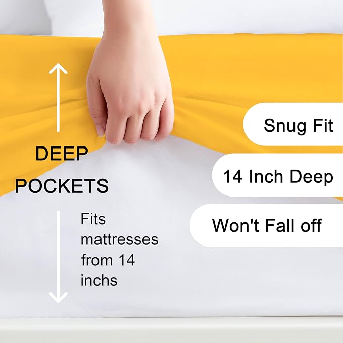 Hotella 100% Microfiber Twin Size Fitted Sheet Only, Ultra Soft Hotel Quality - Image 2