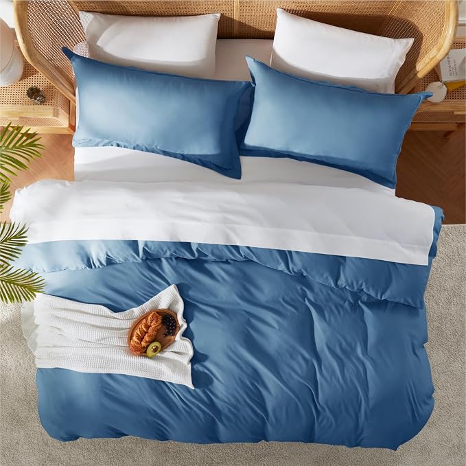 Nestl Double Brushed Blue Heaven Duvet Cover Set - Image 5