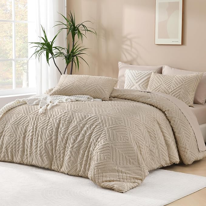 Andency Khaki Oversized King Comforter 120''x120'', 3 Pieces Khaki Super King by Andency