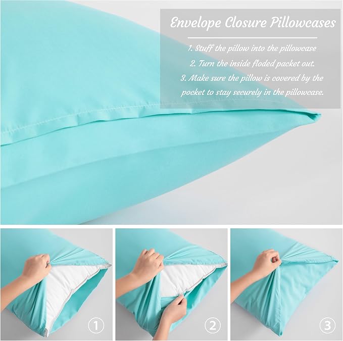 NTBAY Standard Pillow Cases Set of 2, 2 Pack Brushed Microfiber 20x26 Pillow - Image 4