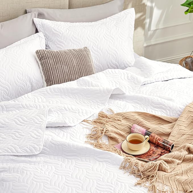 Love's cabin Quilts for Queen Bed White Bedspreads - Image 6